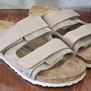 Birkenstock Beige Suede Strap Sandals